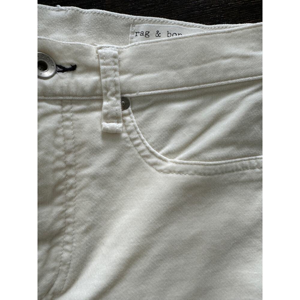 NWT Rag & Bone Sz 25 $225 High Rise Velvet Skinny Pants In Antique White - Picture 6 of 8